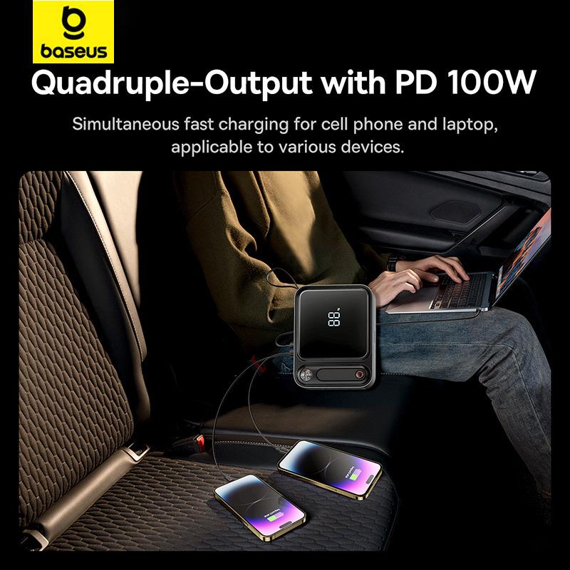 Baseus Автомобильный стартер Super Energy Ultra 3000A PD100W, инвертор с быстрой зарядкой