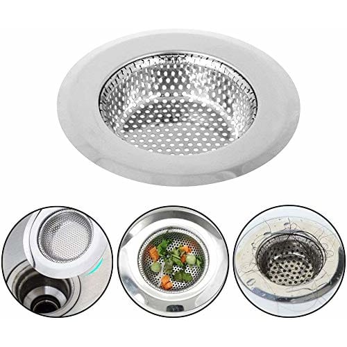 GONGXIANG Perforated Stainless Steel Garbage Drain, Set of 2, for Bathrooms and Kitchens, Shallow Drain, Drain Sizes: 7cm/4.3cm-9cm/5.5cm