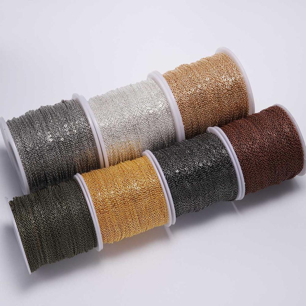 5 м/лот, ширина 1,5-3,5 мм, овальное звено, цепочка для ожерелья для изготовления ювелирных изделий, аксессуары, браслет, принадлежности для самостоятельного изготовления