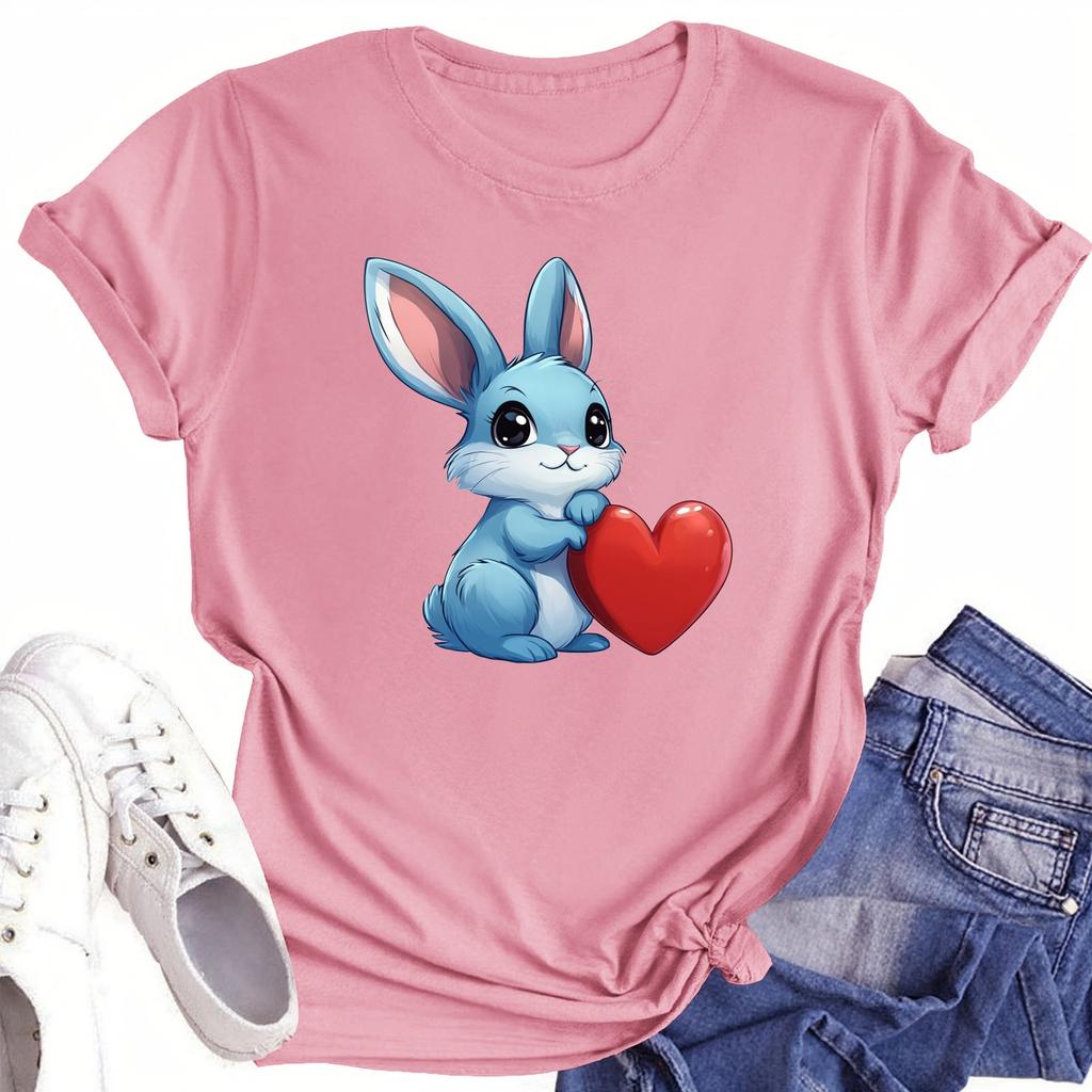 Женская повседневная футболка с круглым вырезом и короткими рукавами с принтом