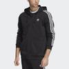 Adidas Originals Trefoil 3-полоски FZ Sports Logo Hoodie Мужские топы черные DV1551
