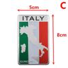 Aluminum 3D Metal Italy Italian Flag Sticker Emblem Badge Decal Car Decorate