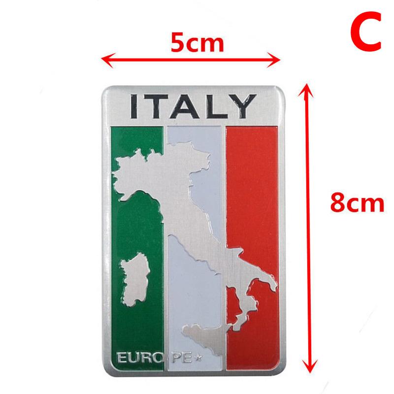 Aluminum 3D Metal ITALY Italian Flag Sticker Emblem Badge Decal Car Decorate