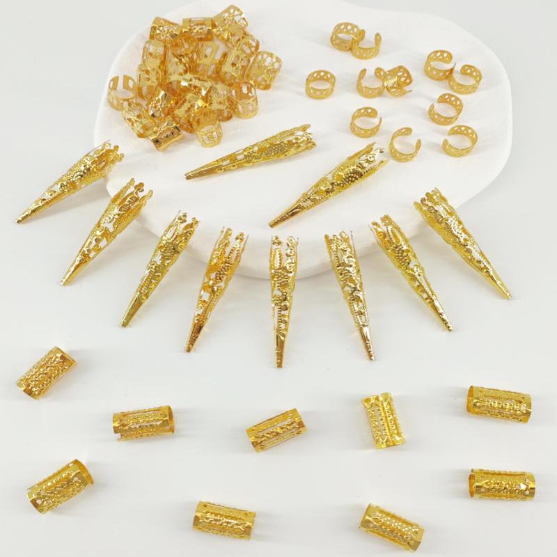 Сплав Золотой Серебряный Плетеный Кольцо для Волос Кольцо для Волос Дреды Хиппи Стиль Аксессуары для Волос Лок Волосы Украшения Для Кос Для Девочек Женщин