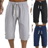 Men Shorts Elastic Band Short Pants Mid Waist Men Cropped Short Pants Nice-looking Male Cropped Trousers for Daily Wear
