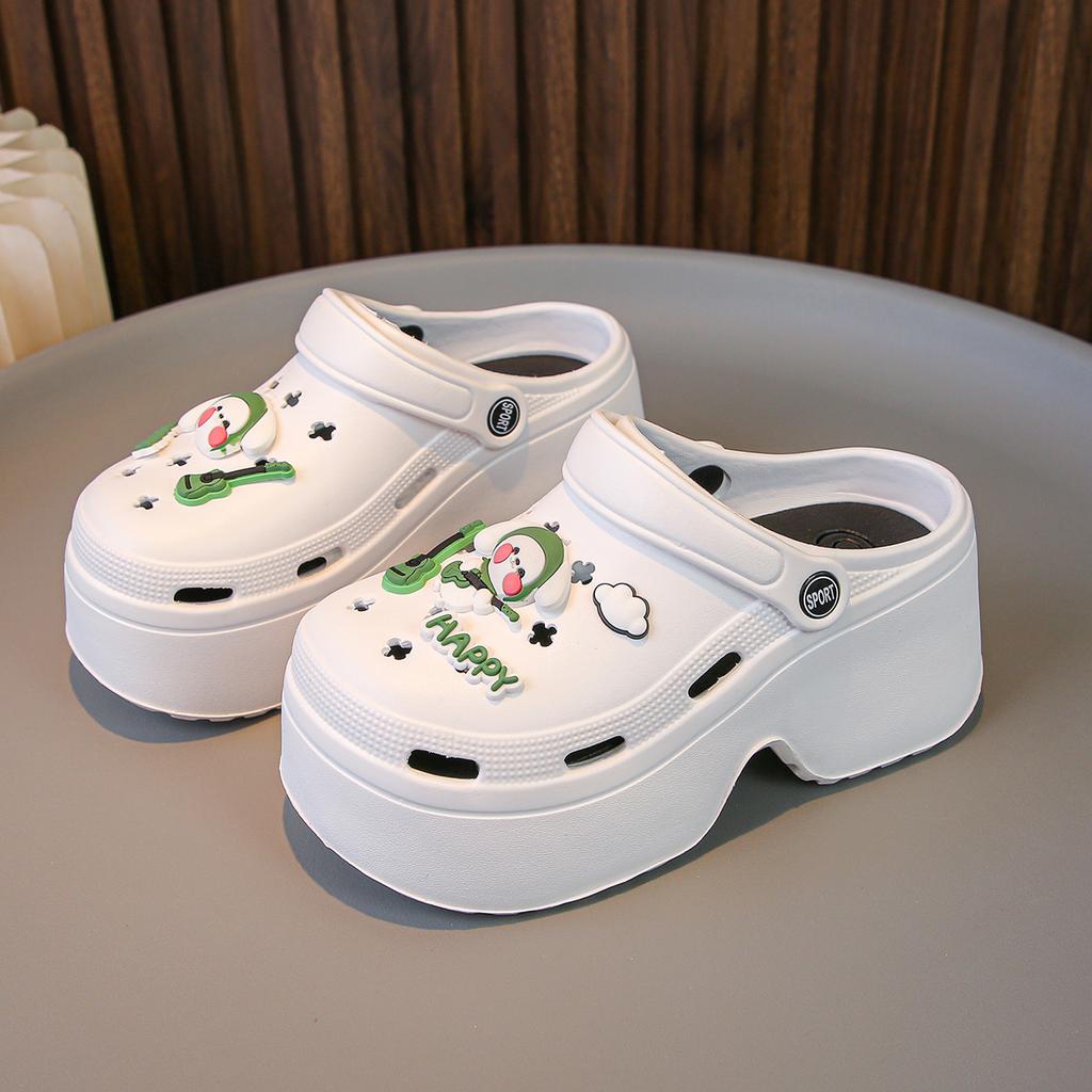 Мода Модные сандалии Diy на толстой платформе для женщин 2024 года, летние пляжные тапочки с толстой подошвой, женские нескользящие тапочки для сада на открытом воздухе