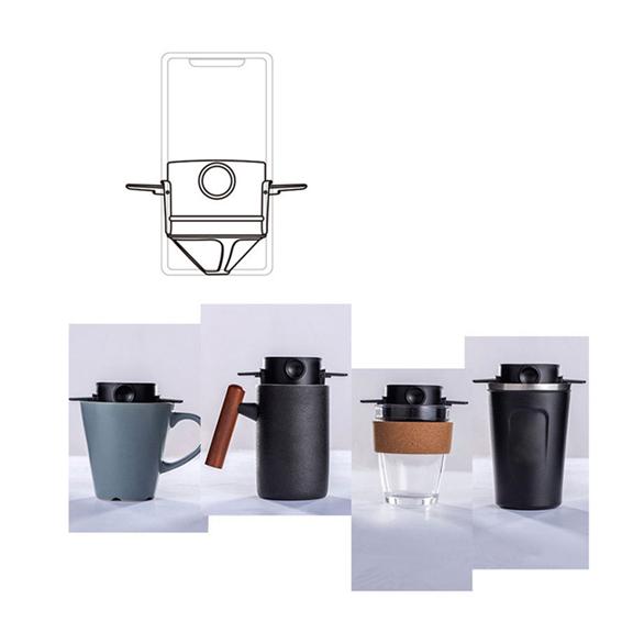 Coffee Filter Portable Stainless Steel Drip Coffee Tea Holder Funnel Baskets Reusable Tea Infuser and Stand Coffee Dripper