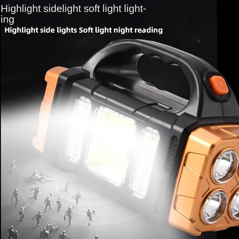Multifunctional Solar LED+COB Light With Handle USB Charging Waterproof For Outdoor Camping Safety Emergency At Night