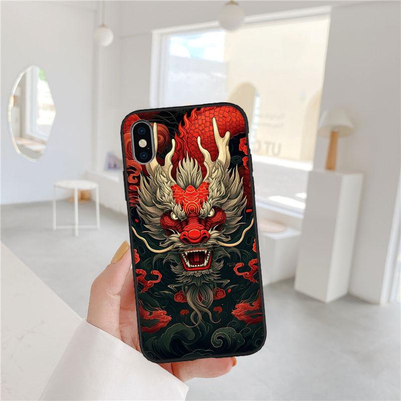 LO25 Чехол-накладка 'Китайский Дракон' для iPhone SE X XS XR 11 16E 17 Pro Max Air 8 7 6 6s Plus