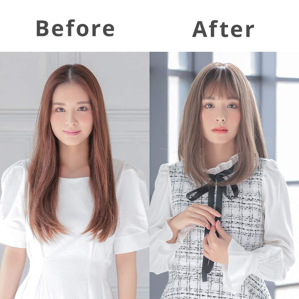 AQUADOLL Парик средней длины, простой миди-стиль, черно-блондинистый, с принтом, один размер подходит всем, P-WBG. Вода Бежевый Принт, wg317P-WBG