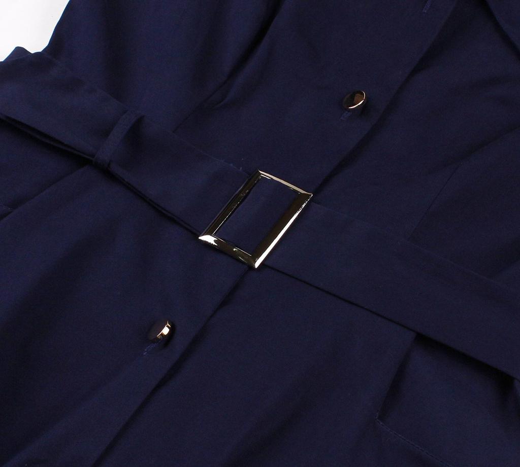 Европейское и американское женское ретро-платье с рукавом средней длины, отложным воротником, однотонное, с карманами