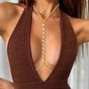 New Heart-shaped Love String Breastpiece Rhinestone Sexy Chest Chain Fashion Beach Bikini Body Chain Female
