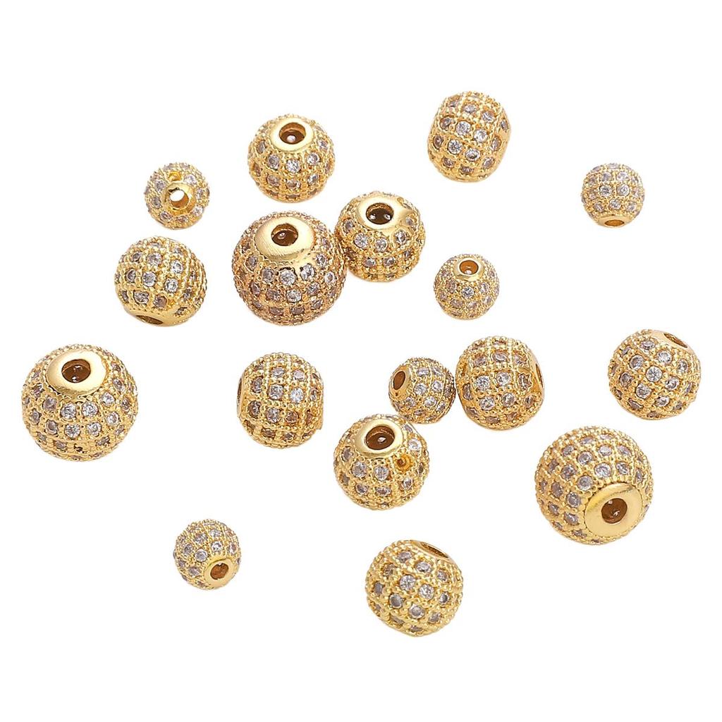 Copper Micro Inlaid Zircon Beads For DIY Jewelry Making Craft Accessories