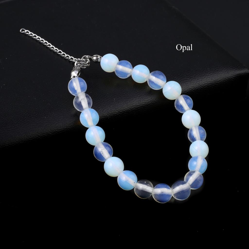 1Pc, Energy Natural Stone Round Beads Bracelet, Bohemian Style Reiki Healing Crystal Amethyst Agate Gemstone Bracelets for Women Men Jewelry Gifts