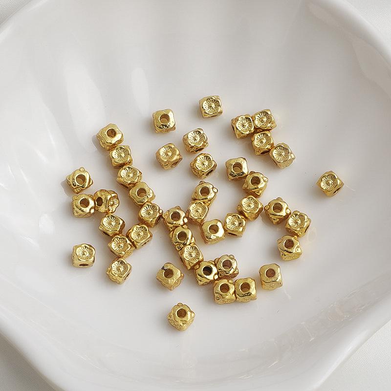 Позолоченные (14K Gold-Filled) бусины-разделители в виде цветочного колеса для браслетов и ожерелий ручной работы