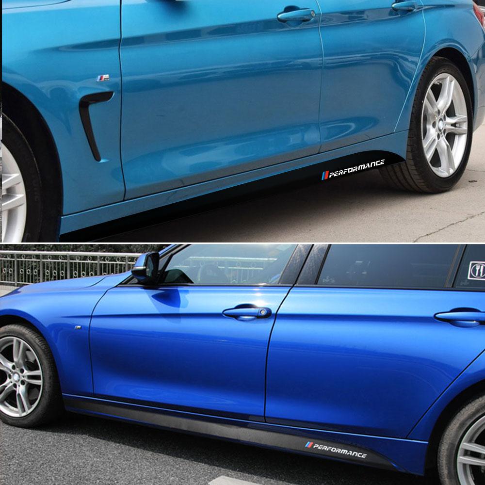 Для BMW F30 F31 F32 F33 F22 F23 F15 F85 F10 E60 E61 G30 E90 M Performance наклейки с логотипом, боковая юбка, виниловый тюнинг
