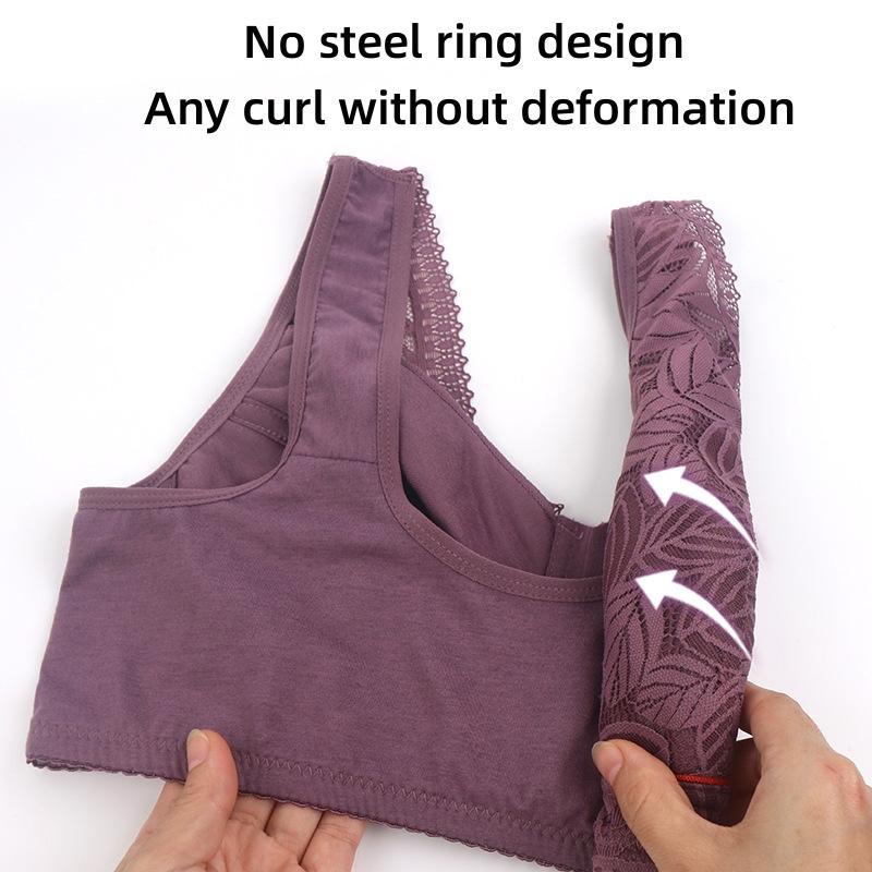 Женское нижнее белье на молнии спереди без бюстгальтера со стальным кольцом, бюстгальтер больших размеров