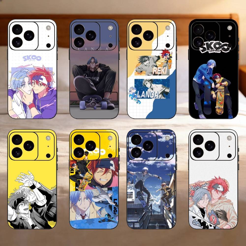 SK8 Бесконечность Ланга Реки Чехол для телефона Для iPhone 17,16,15,14,13,12,11 Plus,Pro,Max,Mini Силиконовый черный Мягкая обложка