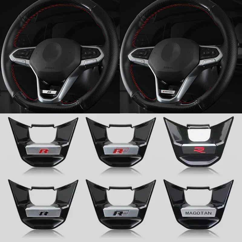 DOG1 ABS Car Badge Steering Wheel Sticker for Volkswagen VW RLINE POLO Golf MK4 Tiguan Passat MAGOTAN 4MOTION Jetta Touran