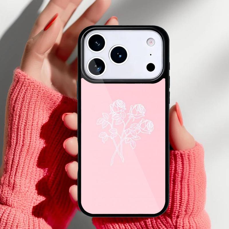 Розовый Глитч Цветок Эстетичный Чехол для Телефона для iPhone 17 Air 16e 15 14 13 Pro Max Задняя Крышка для 12 11 Pro Coque
