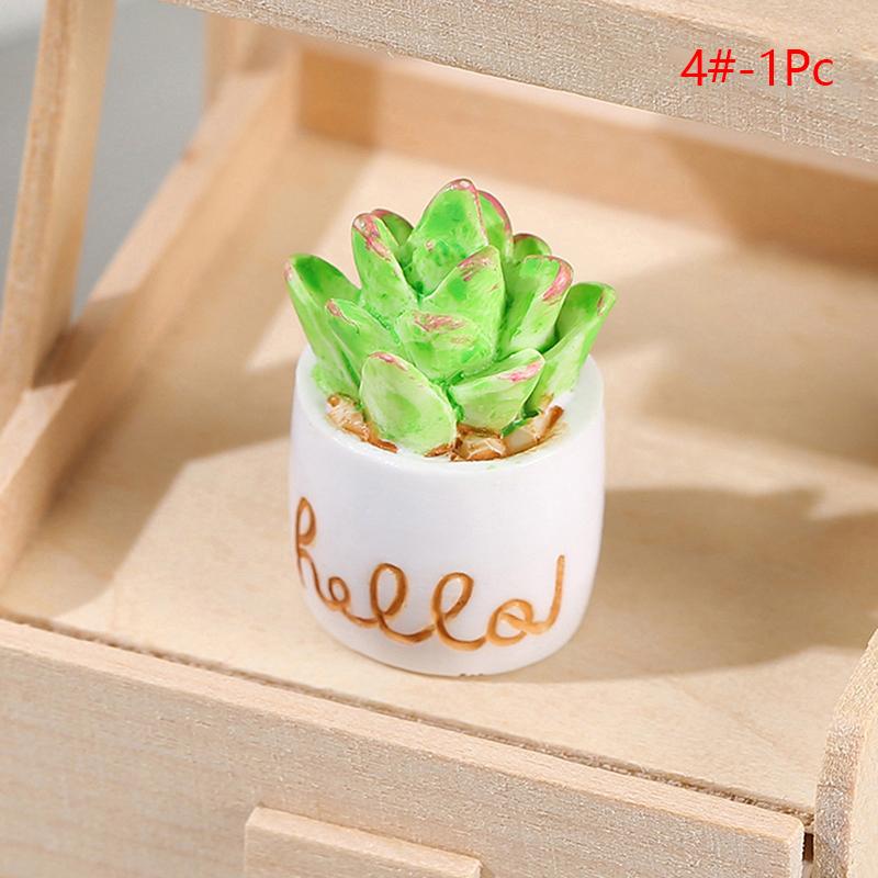 1Set 1:12 Dollhouse Miniature Succulent Plant Potted Cactu Landscape Home Decor