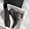 2024 New High-heeled French Thin Elastic Simple Short Boots for Women