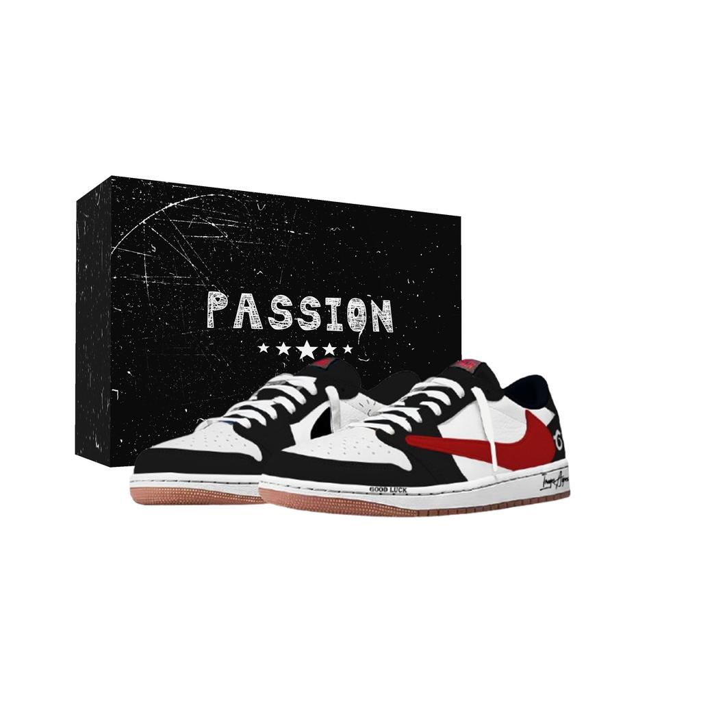 Travis Scott x Jordan Air Jordan 1 Черно-белые Travis Scott X AJ1 Низкие Винтажные Баскетбольные Кроссовки Женские DZ4137-700(Команда1897-)