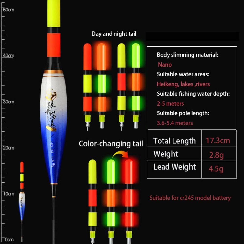 Luminous Electronic Fishing Float LED Smart Float Top Durable Electronic Floats Buoy  Day and Night