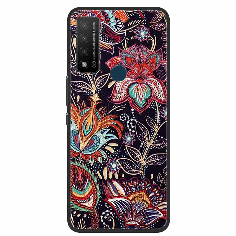 3D Тисненый Чехол Для TCL 20 R 5G Чехол Рельефный Цветок Цветочный Силиконовый Мягкая Задняя Крышка Capa Для TCL 20 R Чехол Для Телефона Cover Funda Coque