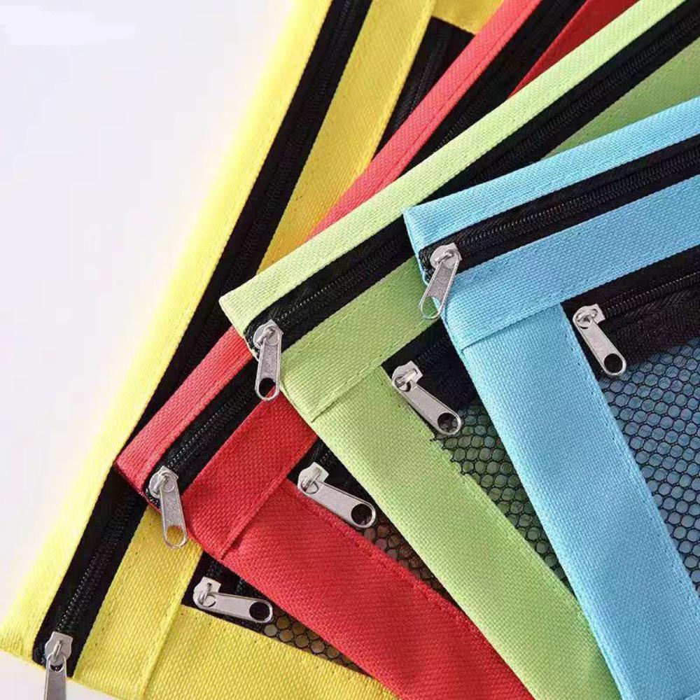 Practical Three Hole Pencil Case Pouch Portable Storage Bag Binder Pen Bag Binder Pocket School