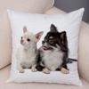 Cute Pet Animal Pillowcase Decorative Cute Puppy Chihuahua Pillowcase Soft Plush Cushion Cover for Car Sofa Home 45x45cm