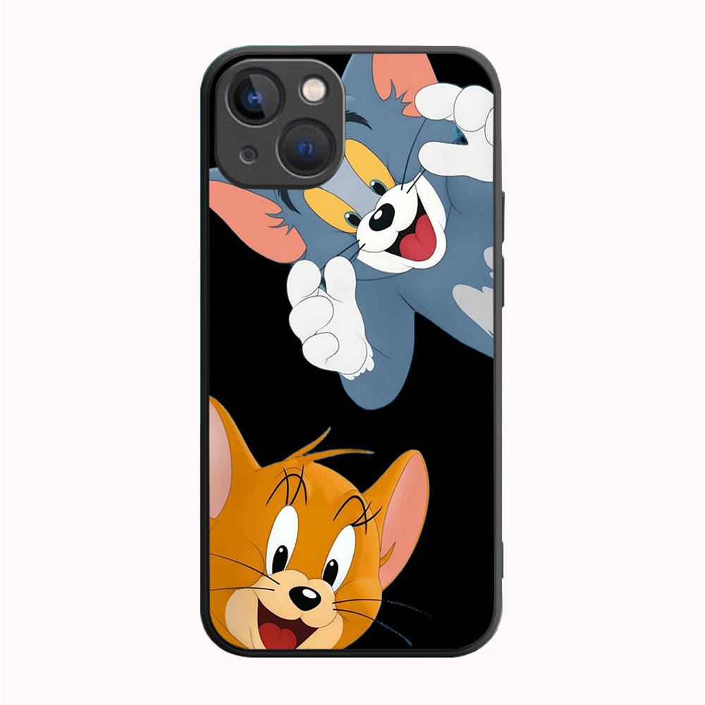 B-68 милый кот мышь черный чехол для Samsung S24 S23 S22 S21 S20 FE S10 Lite Ultra S7 S8 S9 Plus A05S A11 A12 A13 A15 A22 A24 A25 A32 A52 A71 5G