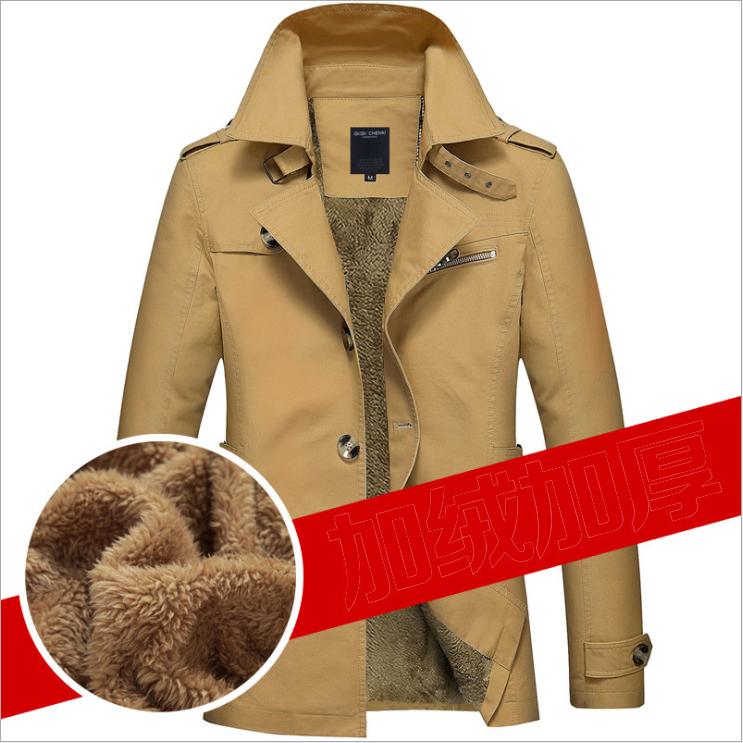 Осенне-зимняя мужская модная повседневная куртка в длинном плаще, хлопковая куртка для стирки