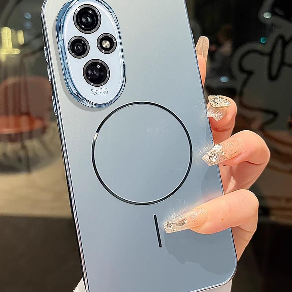 Чехол для Honor 200 200 Pro 400 Магнитный чехол для телефона Матовый Ударопрочный Полное покрытие с пленкой для объектива Силиконовый защитный чехол