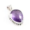 Натуральный африканский аметист драгоценный камень 925 проба цельный стерлинговое серебро кулон 1,1'' q3t09