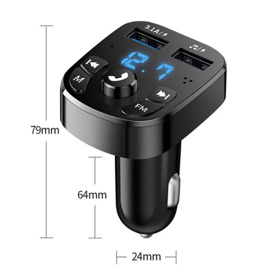 Двойной USB Bluetooth-совместимый приемник 5.0 FM-передатчик Автомобильный MP3-плеер Комплект Быстрое зарядное устройство