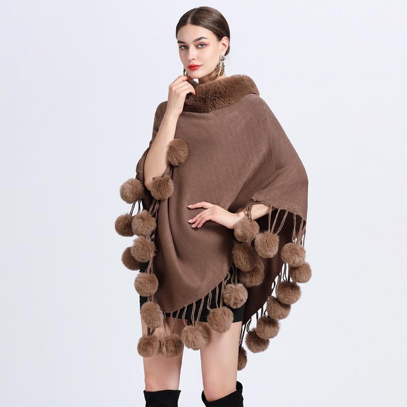 Korean Checked Scarf Women's Women's Coat Plush Elegant Women's Cloak Thickened Plush Scarf Plush Girl Scarf Gift Party Versatile Cloak