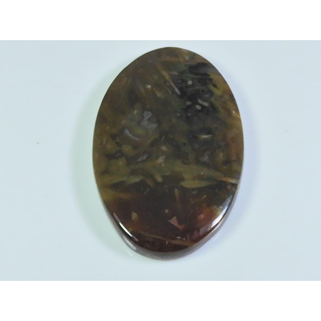 52Cts. Natural Tree Moss Agate Oval Cabochon Loose Gemstone 25X41X05MM D-158