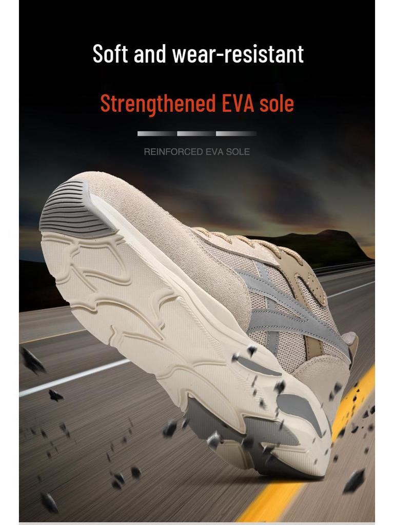 Мужская легкая защитная обувь со стальным подноском - Защита от ударов, Защита от проколов, Нескользящая, Износостойкая, Удобная рабочая обувь