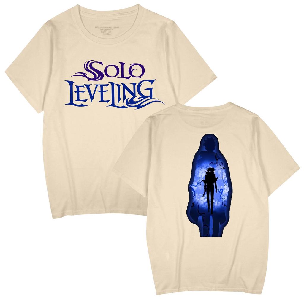 Популярный аниме 'Solo Leveling' Унисекс Повседневная футболка с коротким рукавом для пар