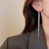 Серьги-подвески с длинной цепочкой и кисточками, модные корейские, из серебра 925 пробы, для женщин, металлические серьги, ювелирные изделия, модные женские серьги-подвески