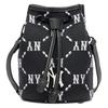 New MLB Monogram Collection Artificial Leather Bucket Bags Shoulder Bag Crossbody Bag Regular Unisex Black 3ABMS022N-50BKS