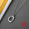 Silver Elegant round gold color Geometric Pendant Necklace Fine Jewelry For Women Wedding Party Bijoux