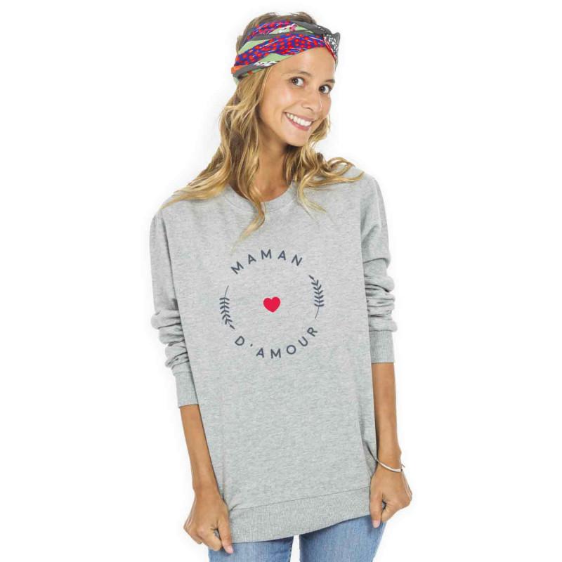 Женский свитшот - MAMAN D'AMOUR M