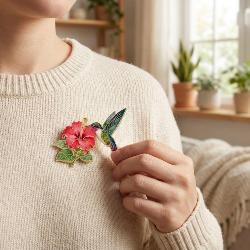 Chinese Style Metal Bird Floral Brooch Pin Zinc Zinc Zinc Alloy Animal Lapel Pins Coat Scarf