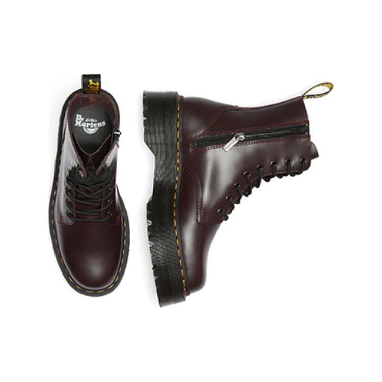 Доктор. Ботинки унисекс Dr. Martens из кожи на толстой подошве с круглым носком на 8 люверсах, короткие ботинки, темно-красные 27311626