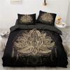 3D Black Bedding Set Pillowcase King Queen Full Single 200x200 Bed Linen Gold Design 3D Printed Duvet Cover Set for Teens Women