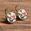 French Ear Hooks Floral Pattern Earrings
