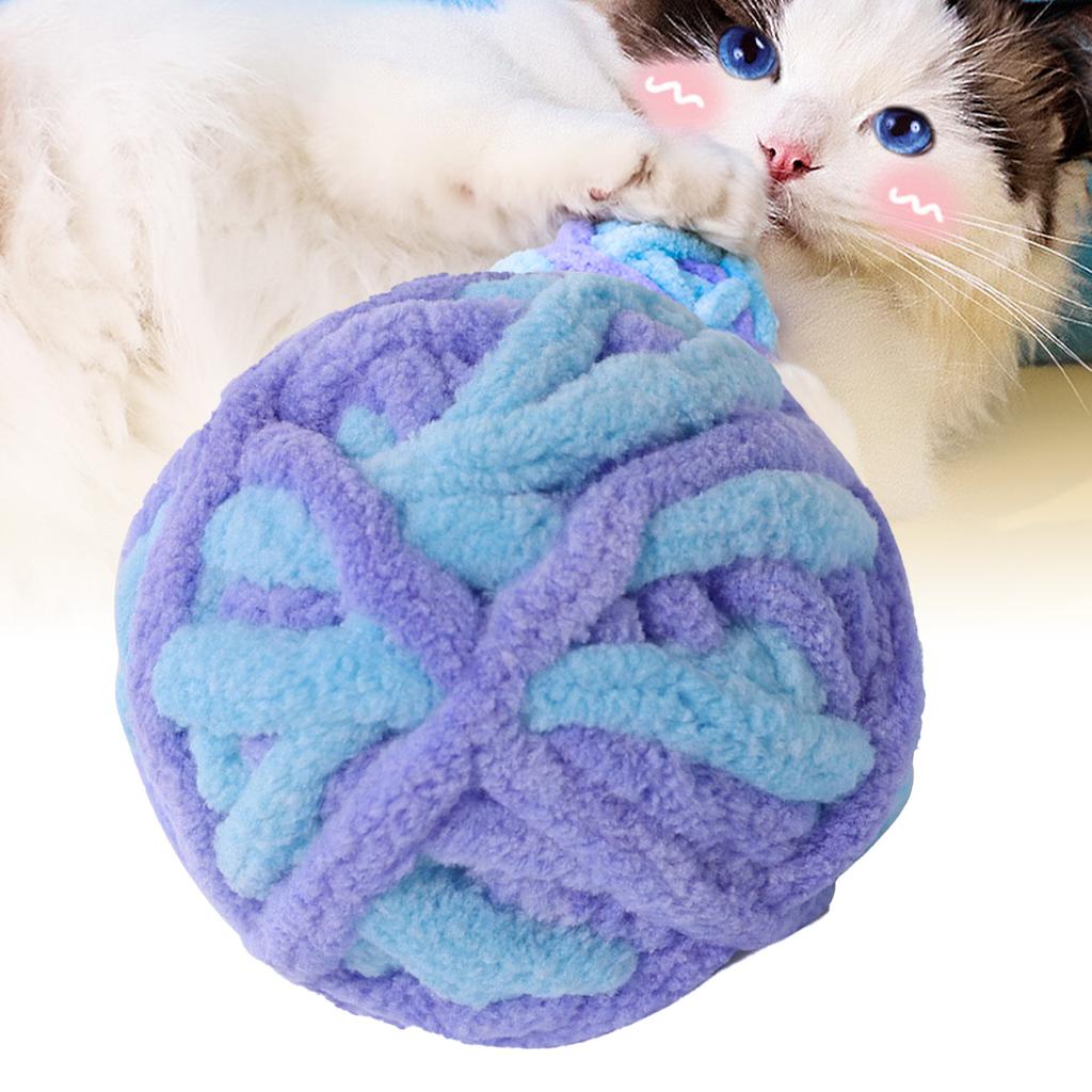 Шерстяная пряжа Игрушки для кошек Мяч Устойчивый к укусам Снижает скуку Веселые интерактивные Разноцветные игрушки для котят Шерстяной мяч для товаров для питомцев