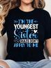 Women Youngest Sister Rules Don't Apply To Me Younger Sibling Graphic Print T‑Shirt Crew Neck Short Sleeve Casual Tee Top